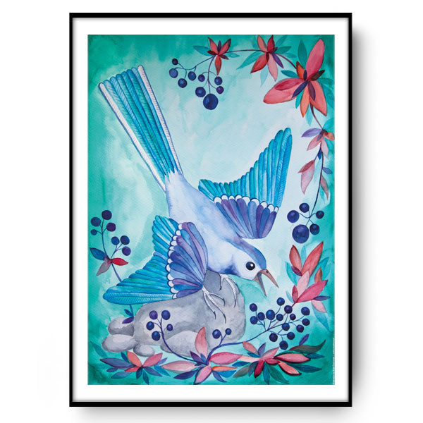 BLUEBERRY BIRD ilustracja