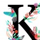 Litera K z ilustracją