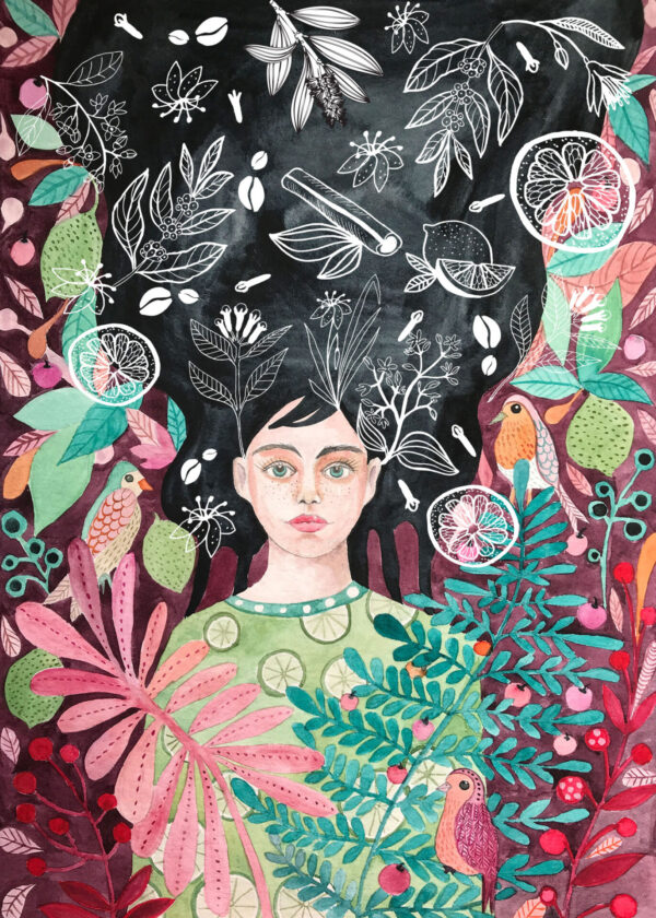 ilustracja na zamowienie dla świec zapachowych