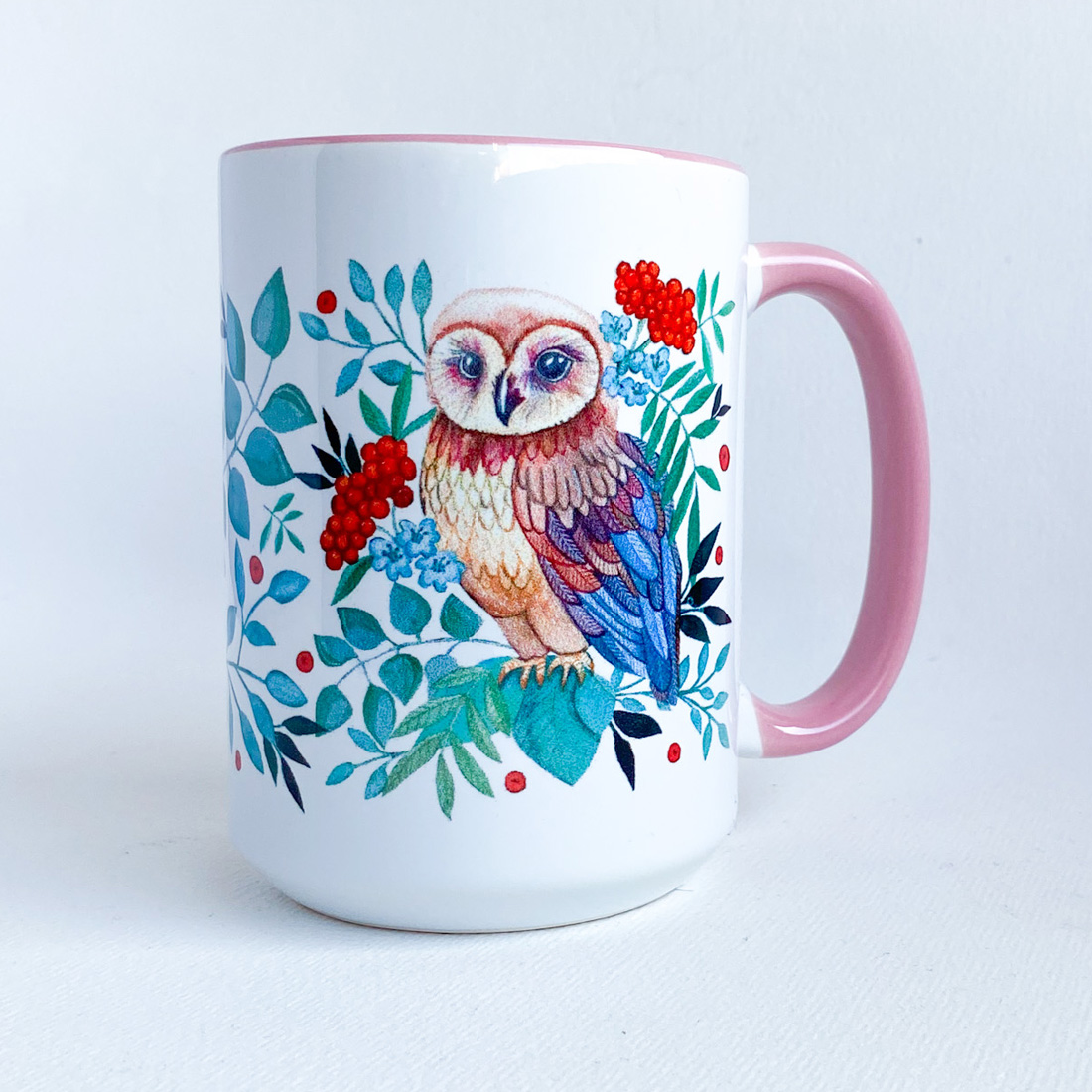 kubek z sową i jarzębiną, 450ml
