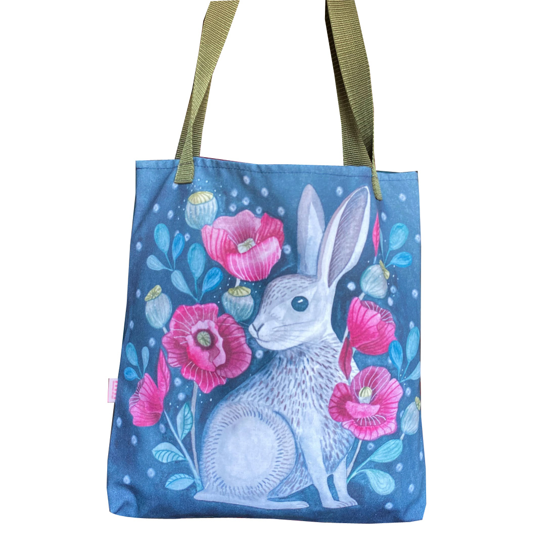 torba z zającem, bawełniana z grubymi uszami