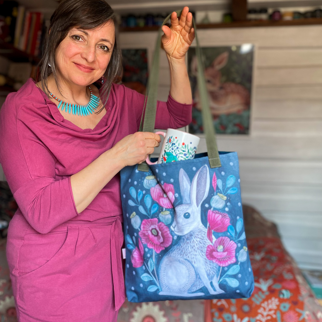 poppy-hare-torby-lesne-zwierzeta-zajac-krolik torba z zającem