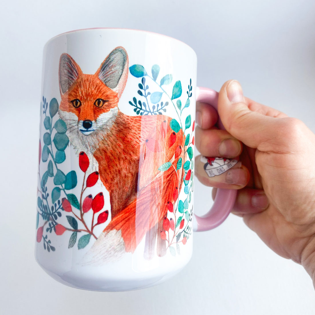 kubek z lisem i dziką różą, 450ml