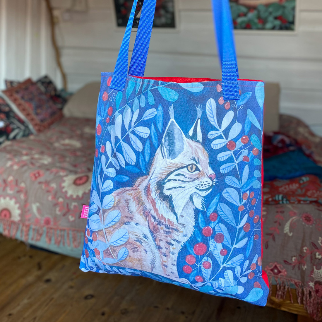 winter-lynx-torba-rys-lesne-zwierzeta ryś - torba z nadrukiem