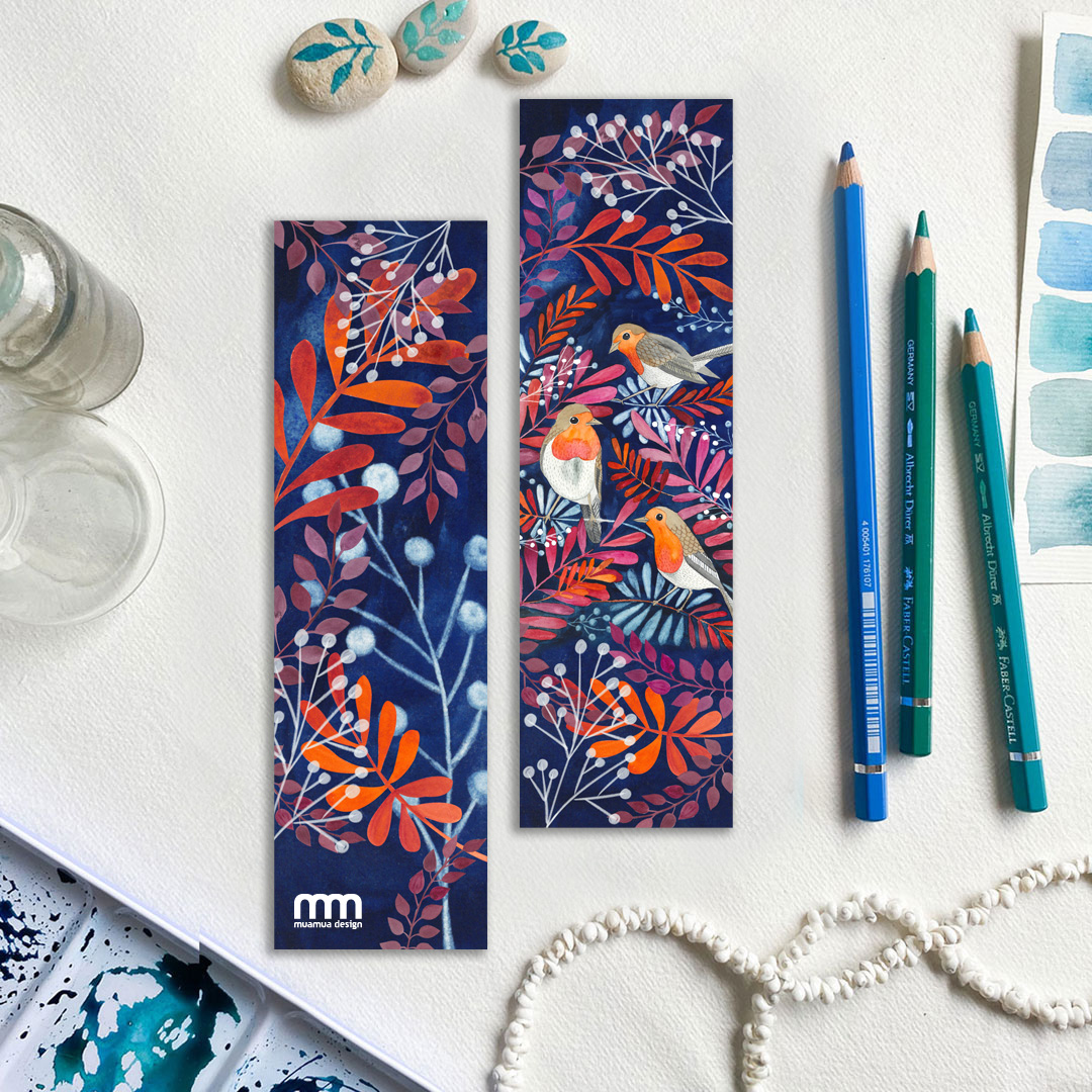 rudziki, ptaszki na zakładce do książek