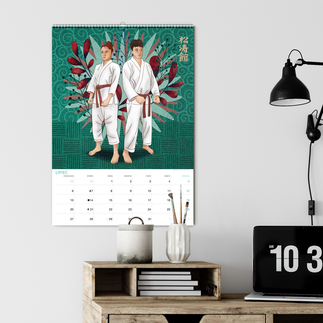 kalendarz-2026-karate-post6 kalendarz karate na 2026 rok, z ilustracjami karateków