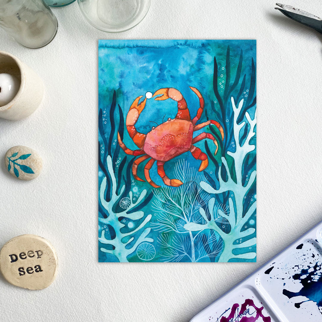 kartka z krabem z kolekcji Morski Świat