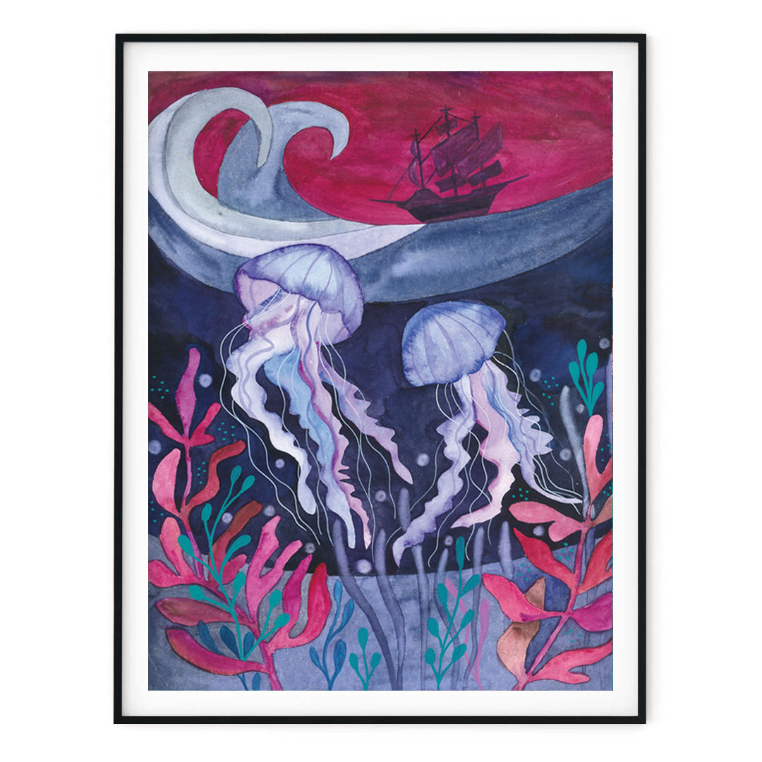 plakat z meduzą z serii Morski Świat
