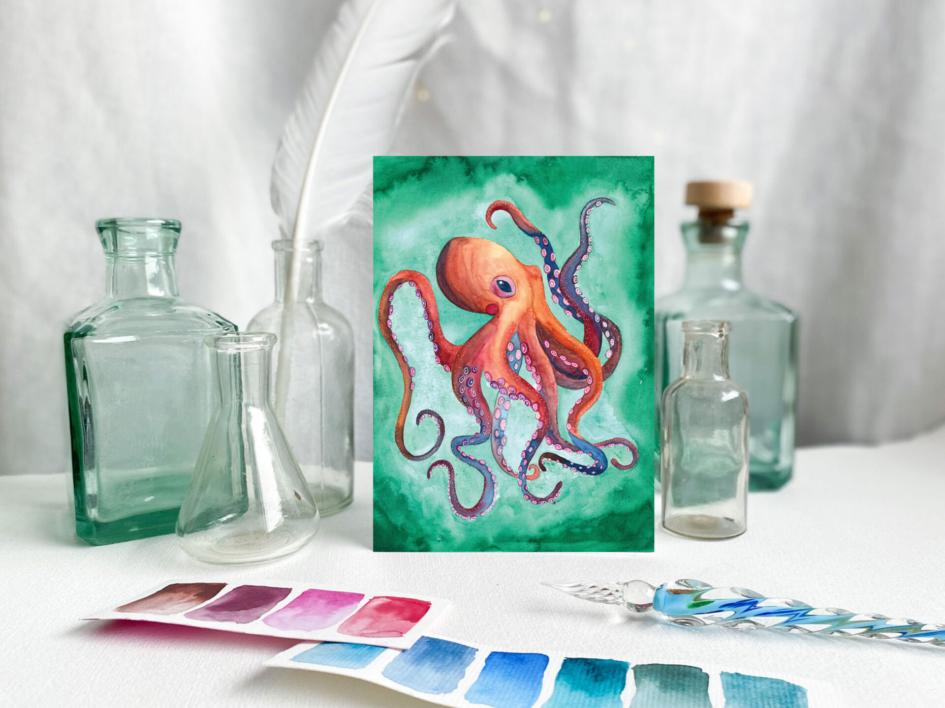 kartka z ośmiornicą z kolekcji Morski Świat