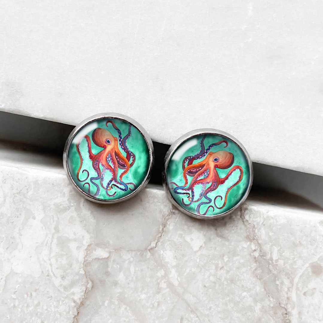 kolczyki z ośmiornicą z serii Morski Świat