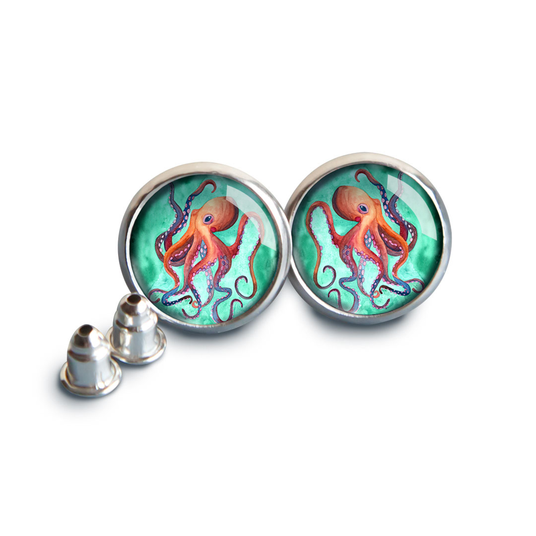 kolczyki z ośmiornicą z serii Morski Świat
