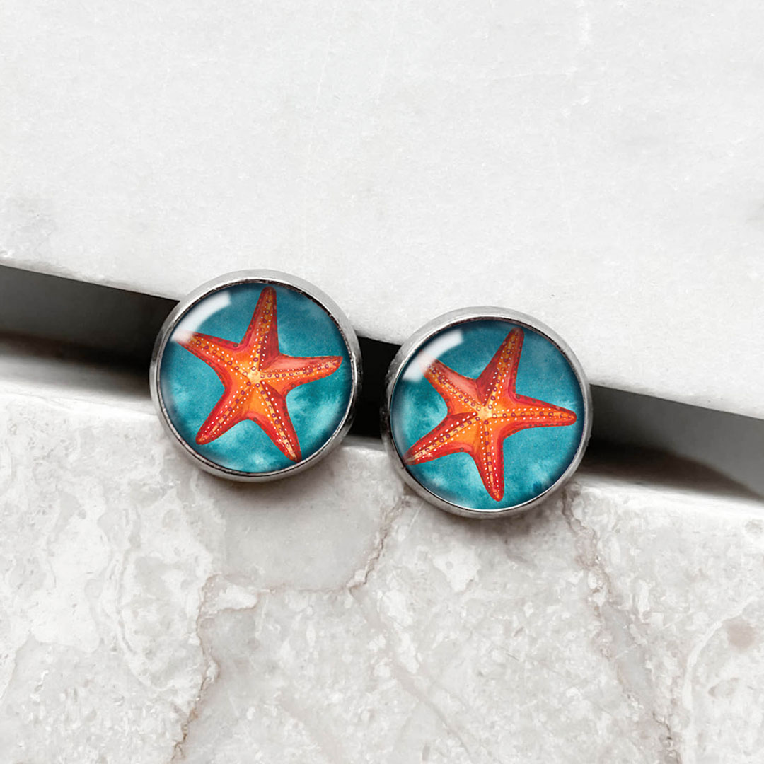 kolczyki z rozgwiazdą z serii Morski Świat