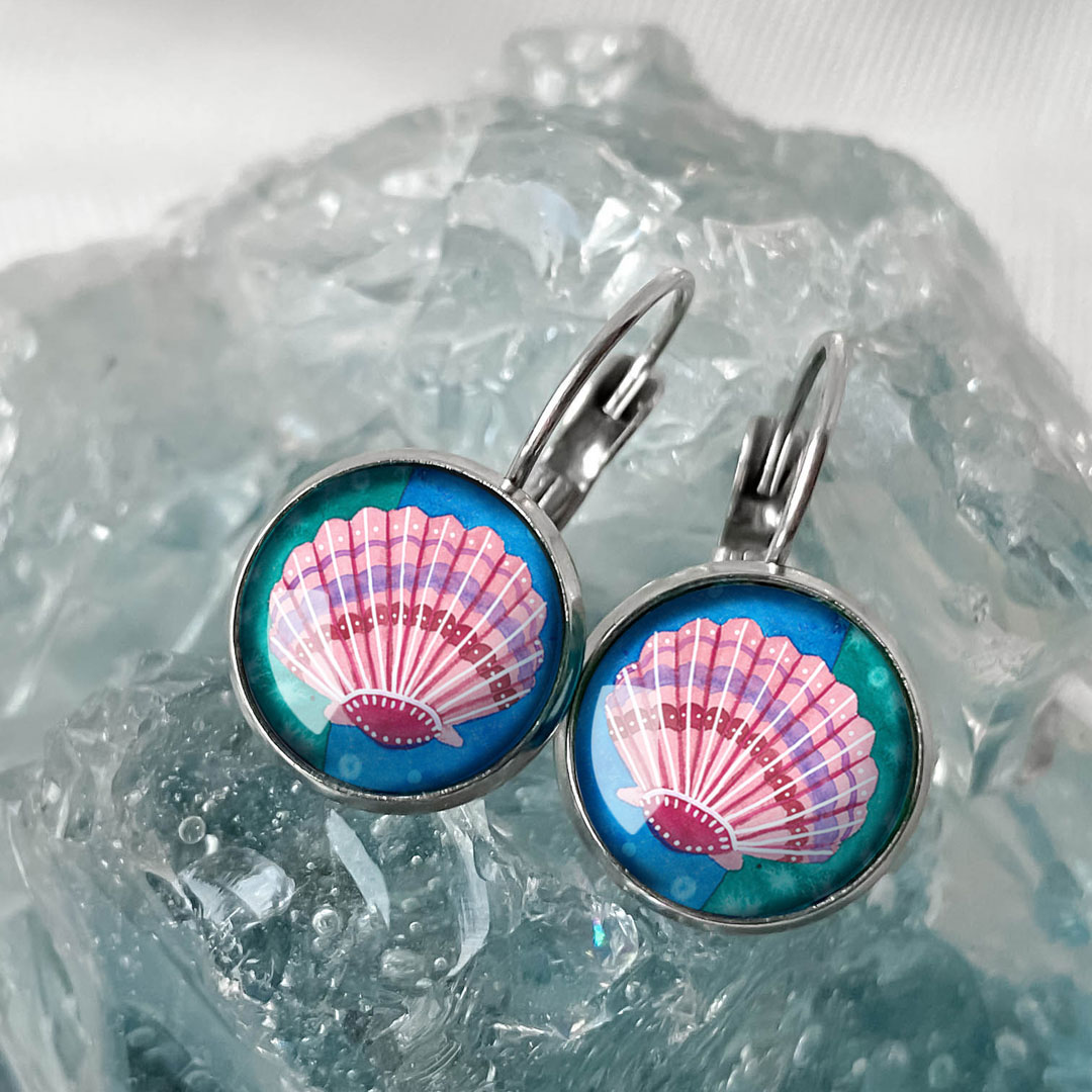 kolczyki z muszelką z kolekcji Morski Świat
