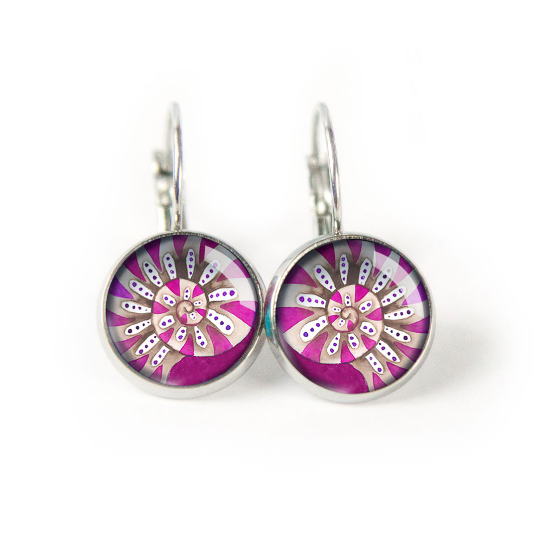 kolczyki z różową muszelką z kolekcji Morski Świat