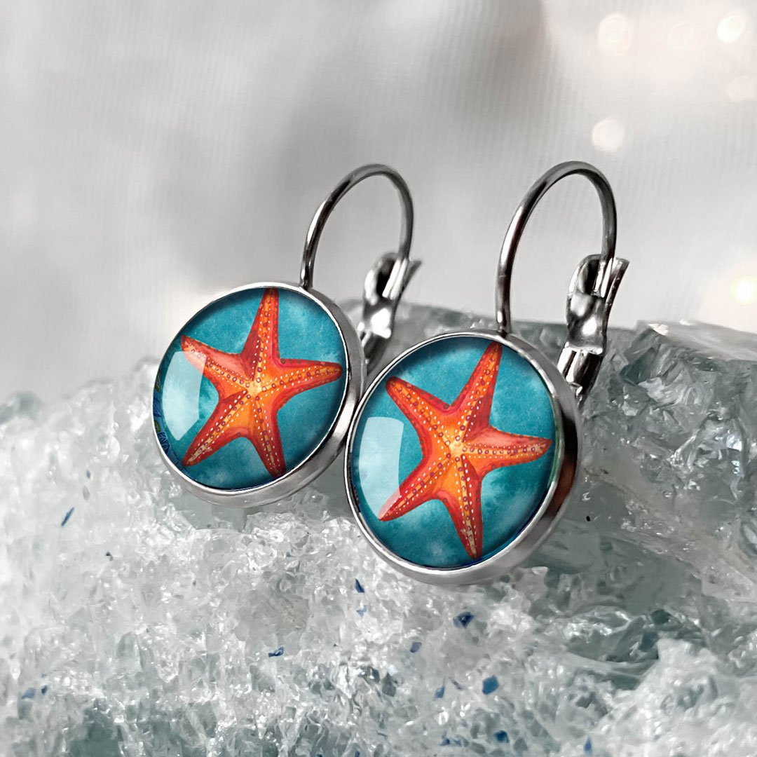 kolczyki z rozgwiazdą z kolekcji Morski Świat