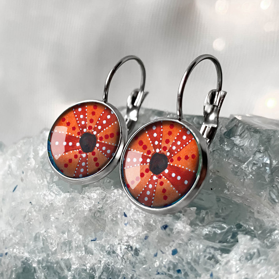 kolczyki z jeżowcem z kolekcji Morski Świat