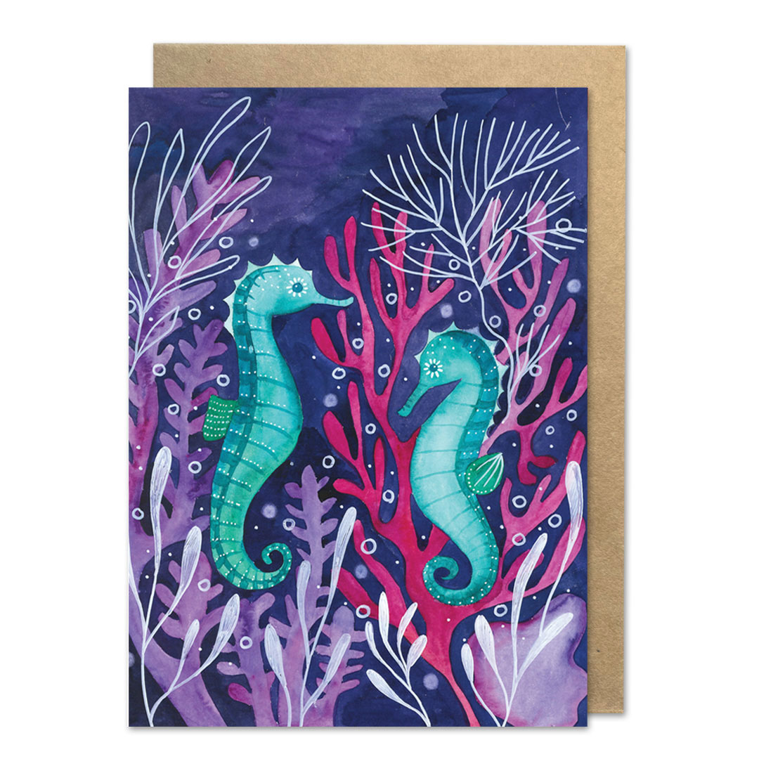 kartka z konikami morskimi z kolekcji Morski Świat