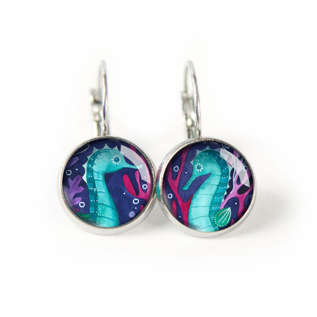 kolczyki z konikiem morskim z kolekcji Morski Świat