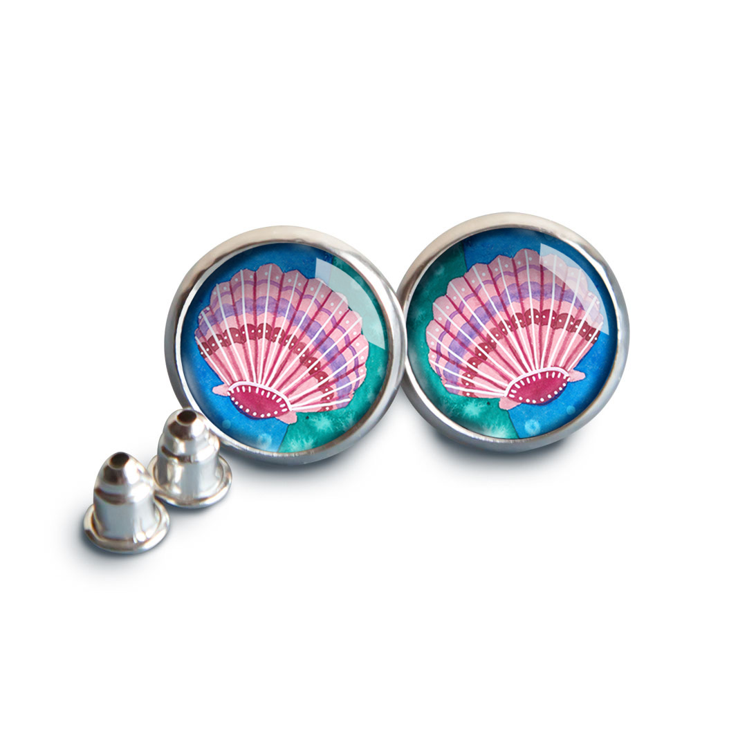 kolczyki wkrętki z muszelkami