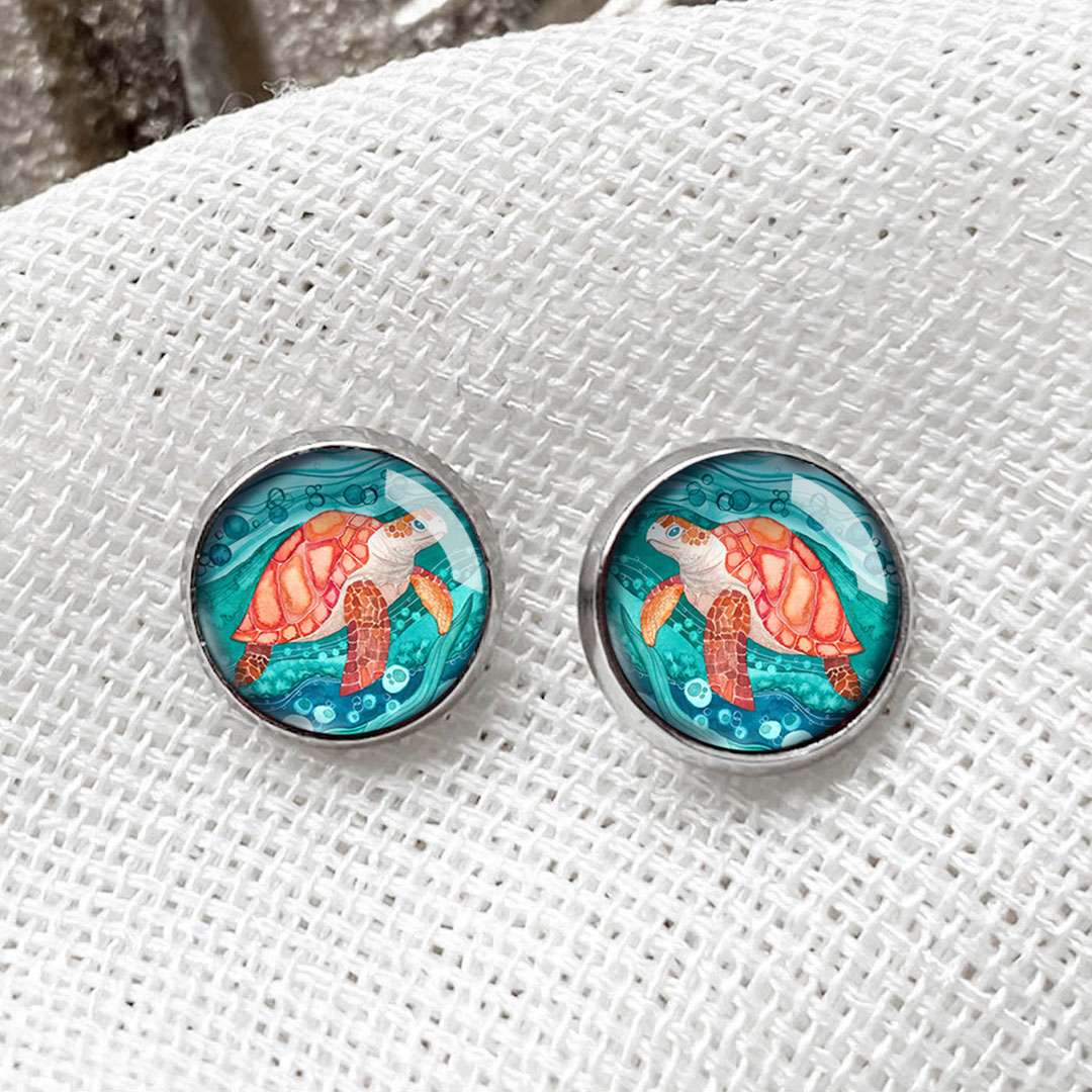 kolczyki z żółwiem morskim