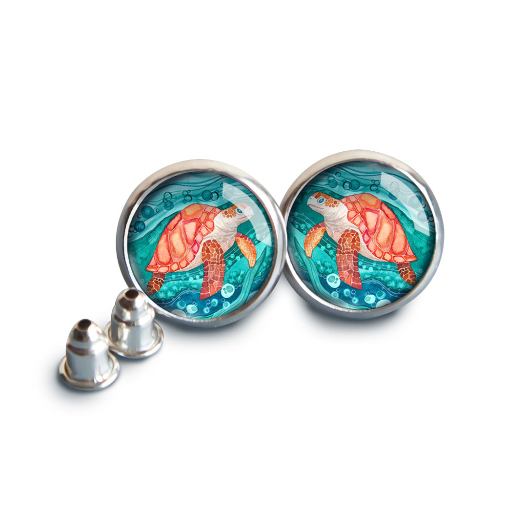 kolczyki z żółwiem morskim