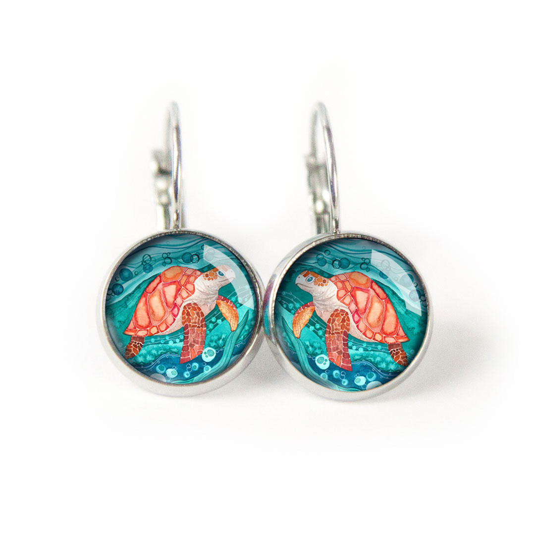 kolczyki z żółwiem morskim z kolekcji Morski Świat