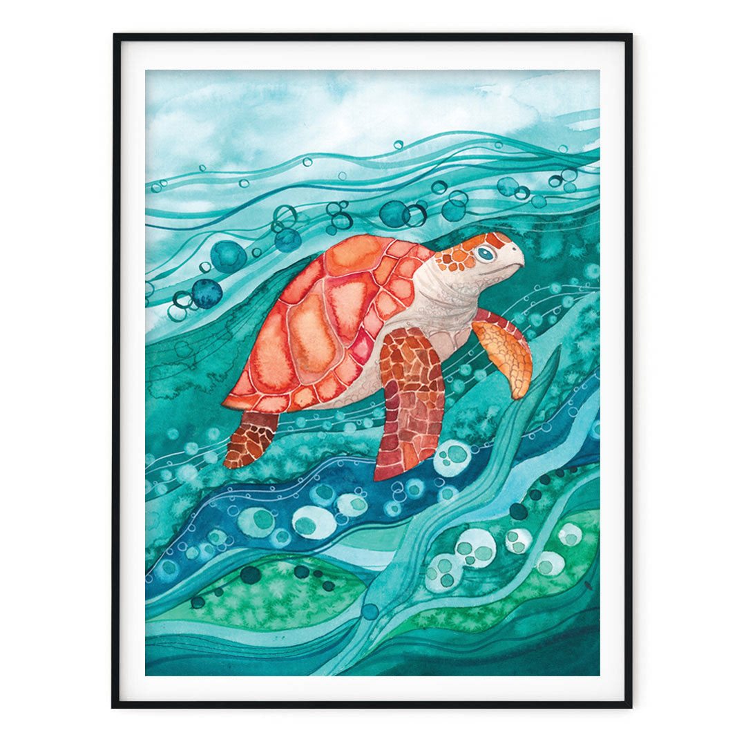 plakat z morskim żółwiem idealny do wnętrz