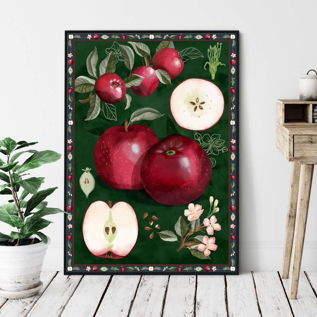 plakat malinówka jabłka